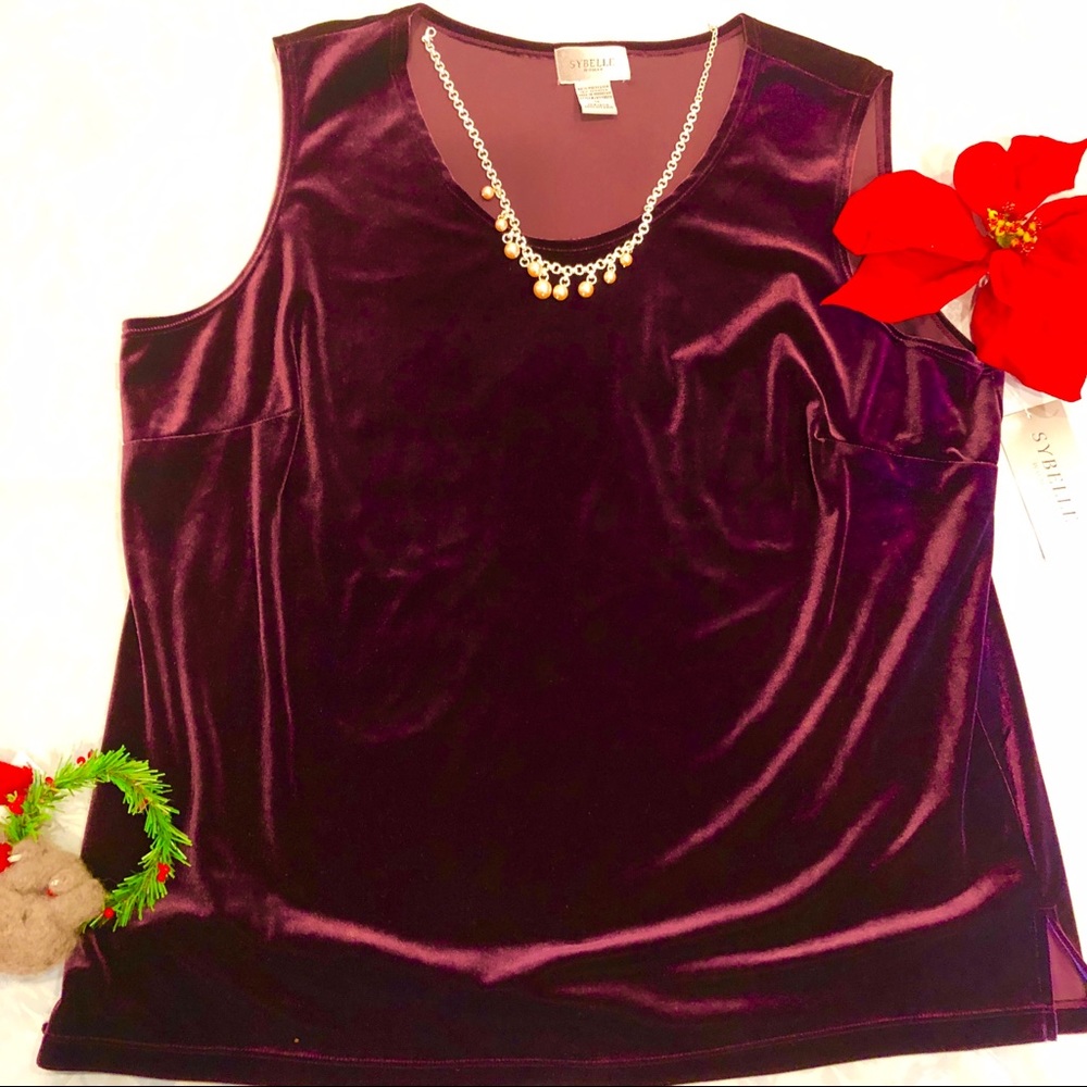 NWT! 🎁 Nordstrom Purple velvet sleeveless top